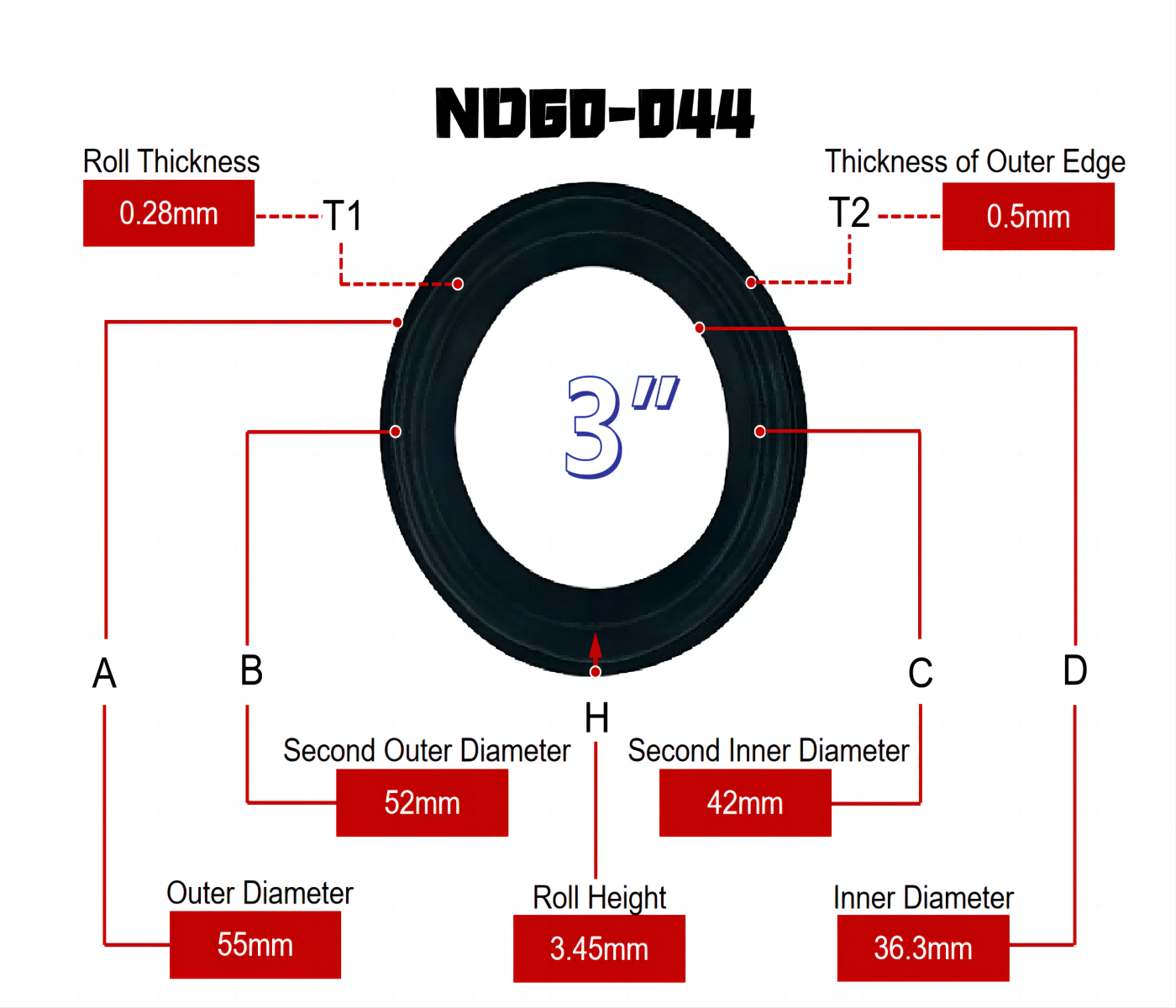3 inch Speaker Rubber Surround - SBR Rubber Edge